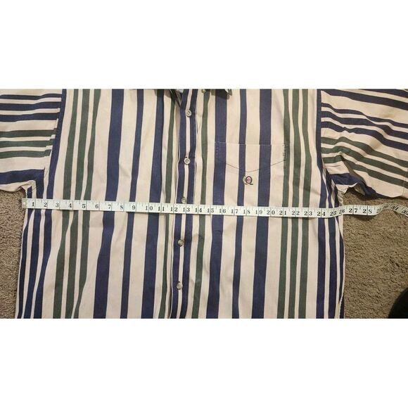 Vintage Coliseum Men's Shirt XXL‎ Black White Stripe Logo Heavy Button Down - Picture 13 of 16